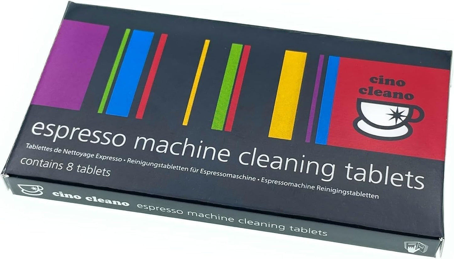 Cino Cleano Coffee Machine Cleaning Tablets (8) by Cafetto Australia | Compatible with home coffee machines | Espresso Machine Cleaning Tablets - Safe for your machine and you