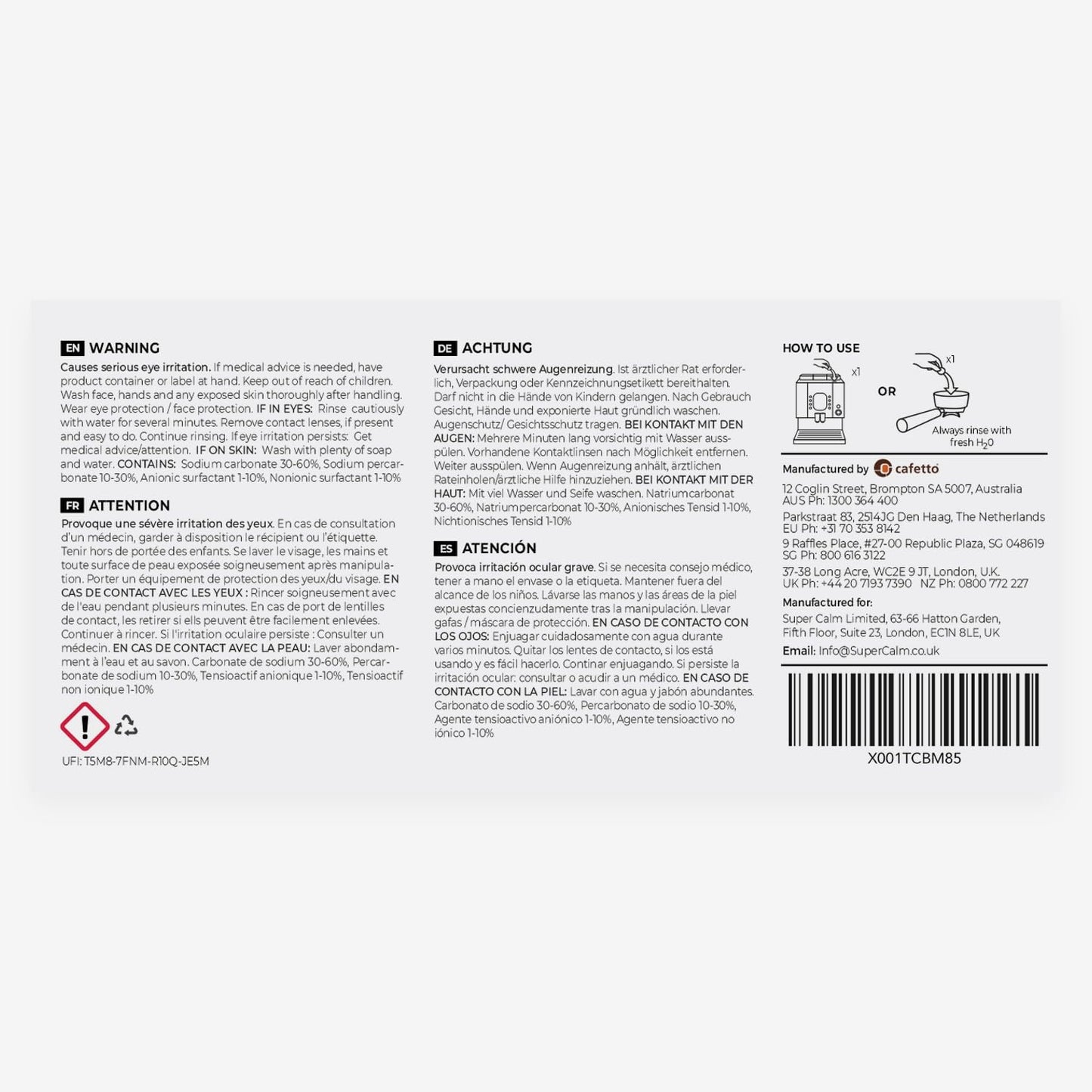 Sage Cleaning Tablets 2x8 (16) | By Cafetto: who make Sage Coffee Machine Cleaning Tablets and Cino Cleano Espresso Machine Cleaner | by Super Cal