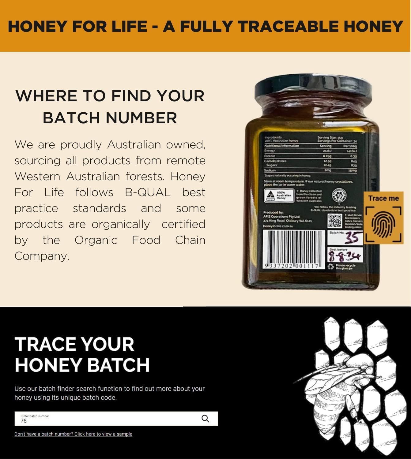 Honey For Life Super Jarrah TA50+ / MGO 1600+ Raw Australian Honey – Stronger Than Manuka Honey