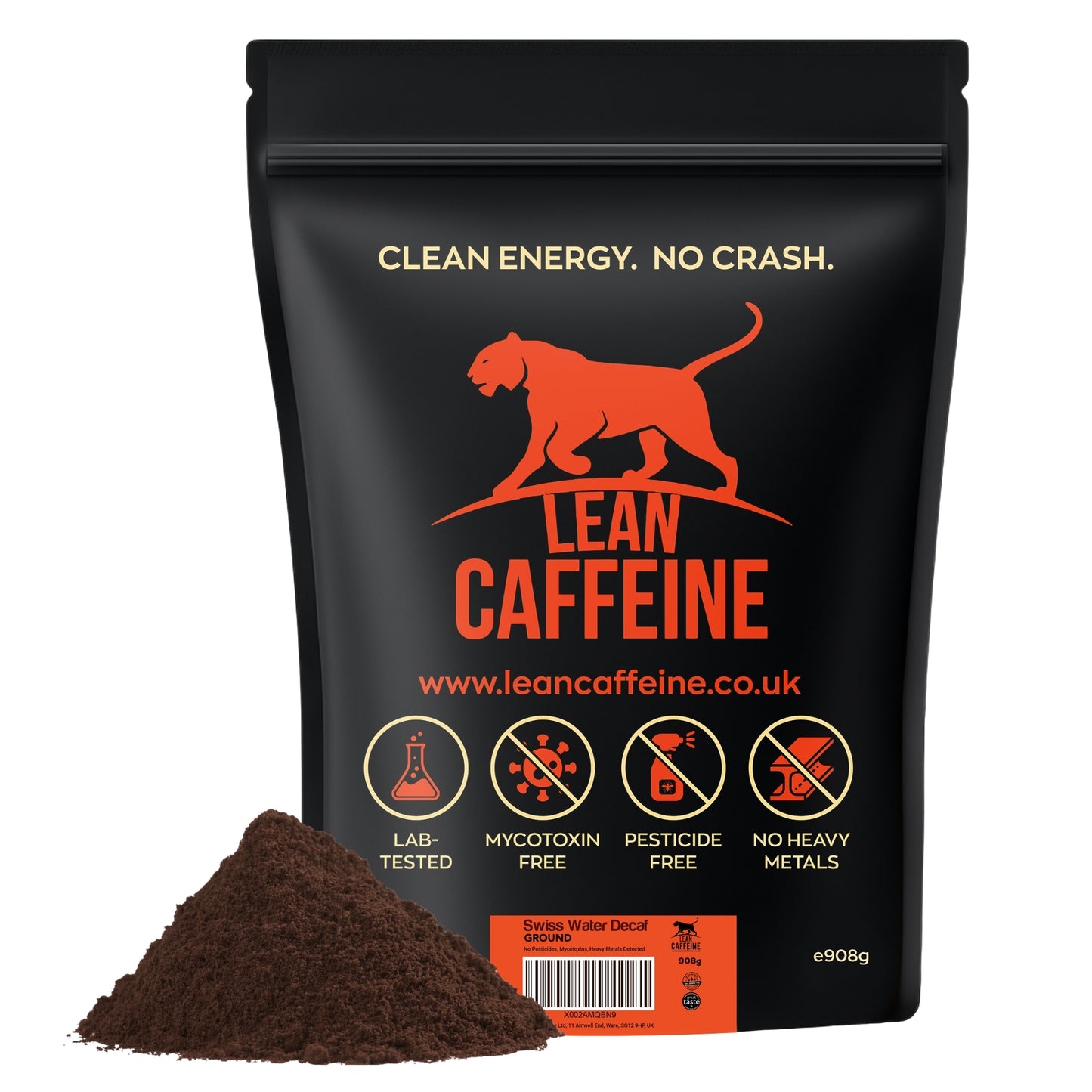 Lean Caffeine Bulletproof Decaf Ground Coffee