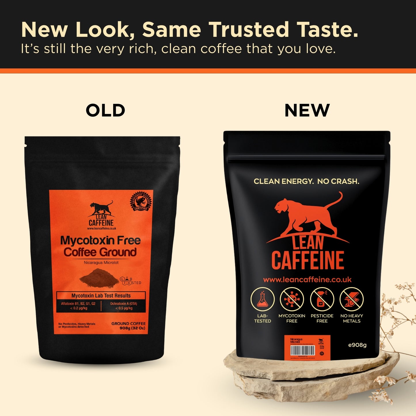 Lean Caffeine Bulletproof Decaf Ground Coffee