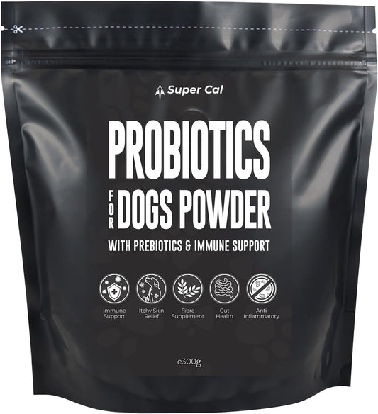 Super Cal Advanced Probiotics for Dogs Powder 300g | Pre + Probiotics with Beta Glucans & Fibre for Gut Health, Digestion & Immune Support