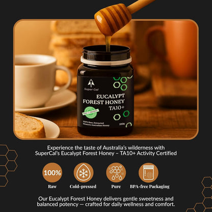 Super Cal Active Eucalypt Raw Honey TA10+ | MGO 250+ Equivalent | 500g