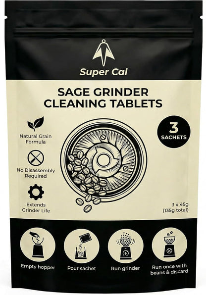 Super Cal Coffee Grinder Cleaning Tablets – 3 x 45g Sachets