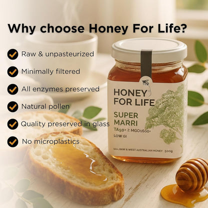 HONEY FOR LIFE Super Marri TA50+ MGO 1600+ Honey