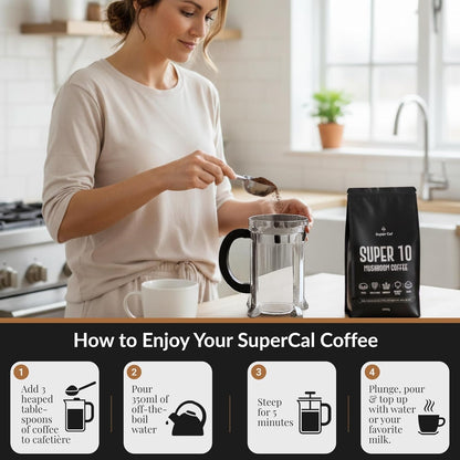 Super Cal Mushroom Coffee Ground with Lion’s Mane – 600g