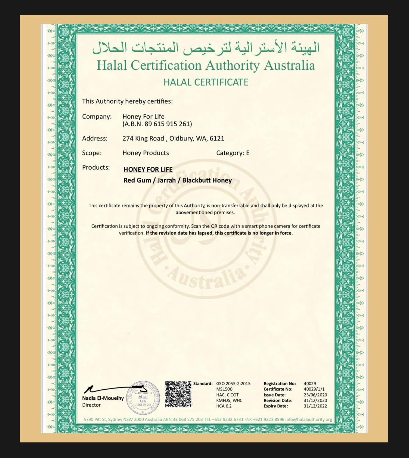 HONEY FOR LIFE Australian Monofloral Manuka Honey MGO 400+