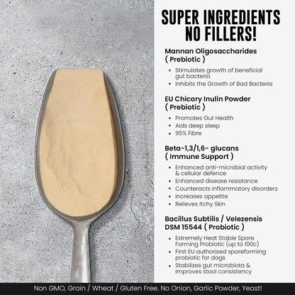 Super Cal Advanced Probiotics for Dogs Powder 300g | Pre + Probiotics with Beta Glucans & Fibre for Gut Health, Digestion & Immune Support