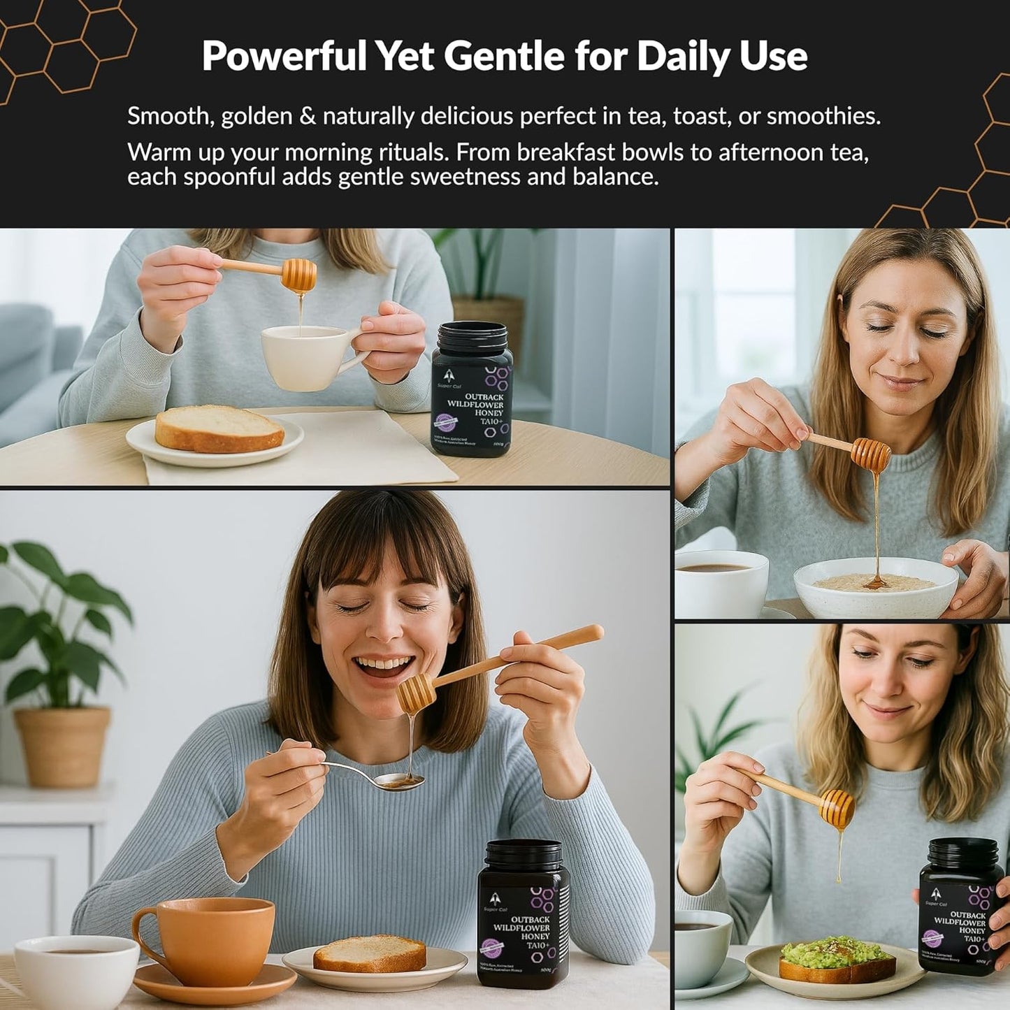 Super Cal Active Wildflower Raw Honey TA10+ MGO 250+ – Premium Australian Medical Grade Honey – Cold Pressed & Unpasteurised – 500g