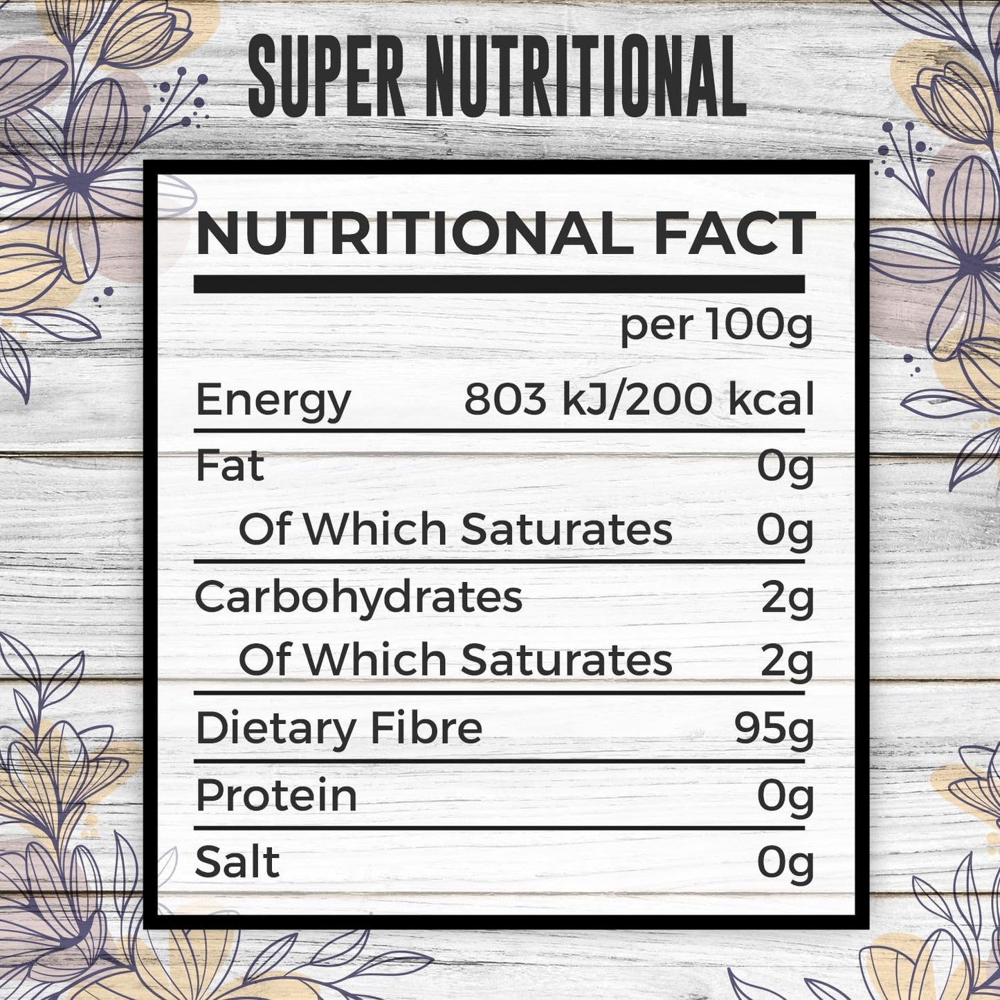 Super Cal Keto Inulin Powder 200g | 95% Fibre / 2% Carbs | Lab Tested Soluble Fibre Supplement | Great Sleep Supplement + Aids Gut Health | Pure Chicory Prebiotics Fiber - EU Sourced