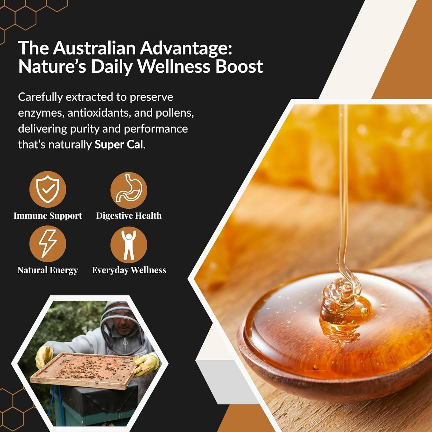 Super Cal Active Eucalypt Raw Honey TA10+ | MGO 250+ Equivalent | 500g