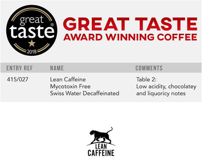 Lean Caffeine Bulletproof Coffee Decaf Coffee Beans taste Awards